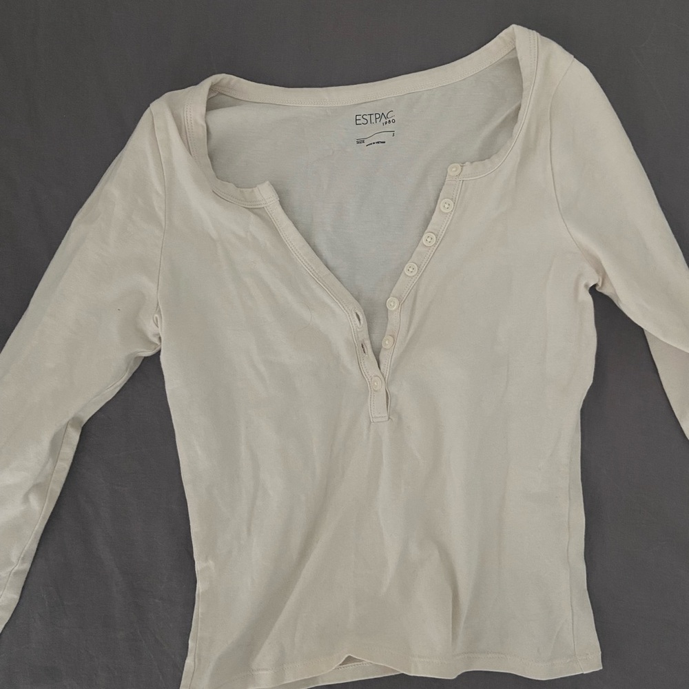 Women's Cream Button-Up Top